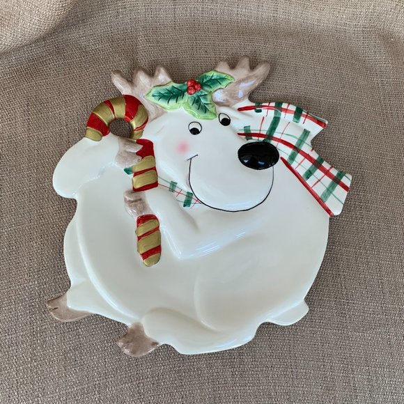 FITZ and FLOYD Reindeer Holiday Mug and Plate Set 2pc - Picture 2 of 15